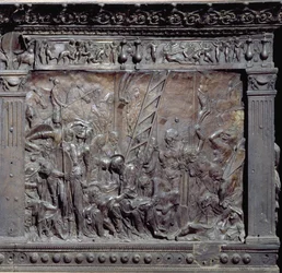 Szószék a templomhajó déli oldaláról, 1460 bronz részlet 237990-ből